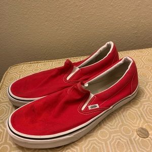 Red Slip On Vans.
